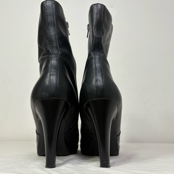 Nine & Co Vintage 90s Y2K Genuine Leather Platform Heeled Boots Booties 8.5 - Picture 5 of 16